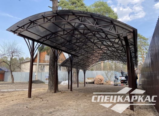 Навес из поликарбоната для автомобилей с измененной геометрией №39 - фото 1353