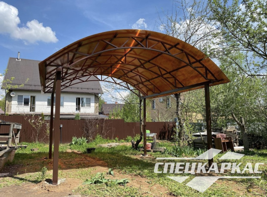 Металлический навес из поликарбоната для зоны отдыха №27 - фото 1233