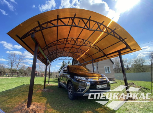 Арочный навес из поликарбоната для автомобиля №3 - фото 991