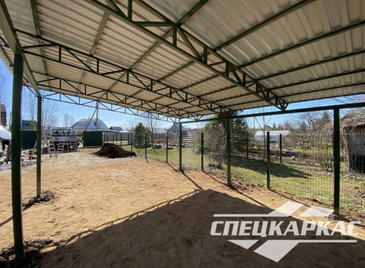 Односкатный навес из профнастила для автомобиля №37 - фото 1333