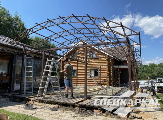 Навес из поликарбоната для бассейна №12 - фото 1082