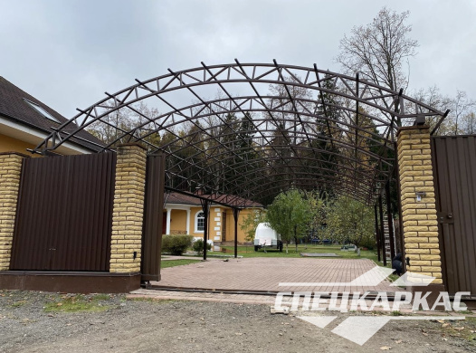 Навес из поликарбоната на 4 автомобиля №52 - фото 1472