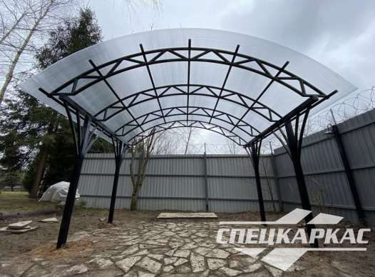 Арочный навес из поликарбоната для зоны отдыха №4 - фото 1001