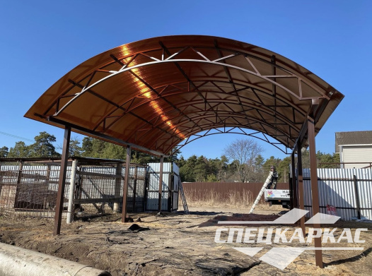 Классический арочный навес для одной машины №40 - фото 1361