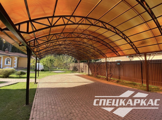 Навес из поликарбоната на 4 автомобиля №52 - фото 1477