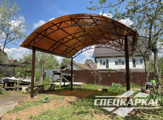 Металлический навес из поликарбоната для зоны отдыха №27 - фото 1231